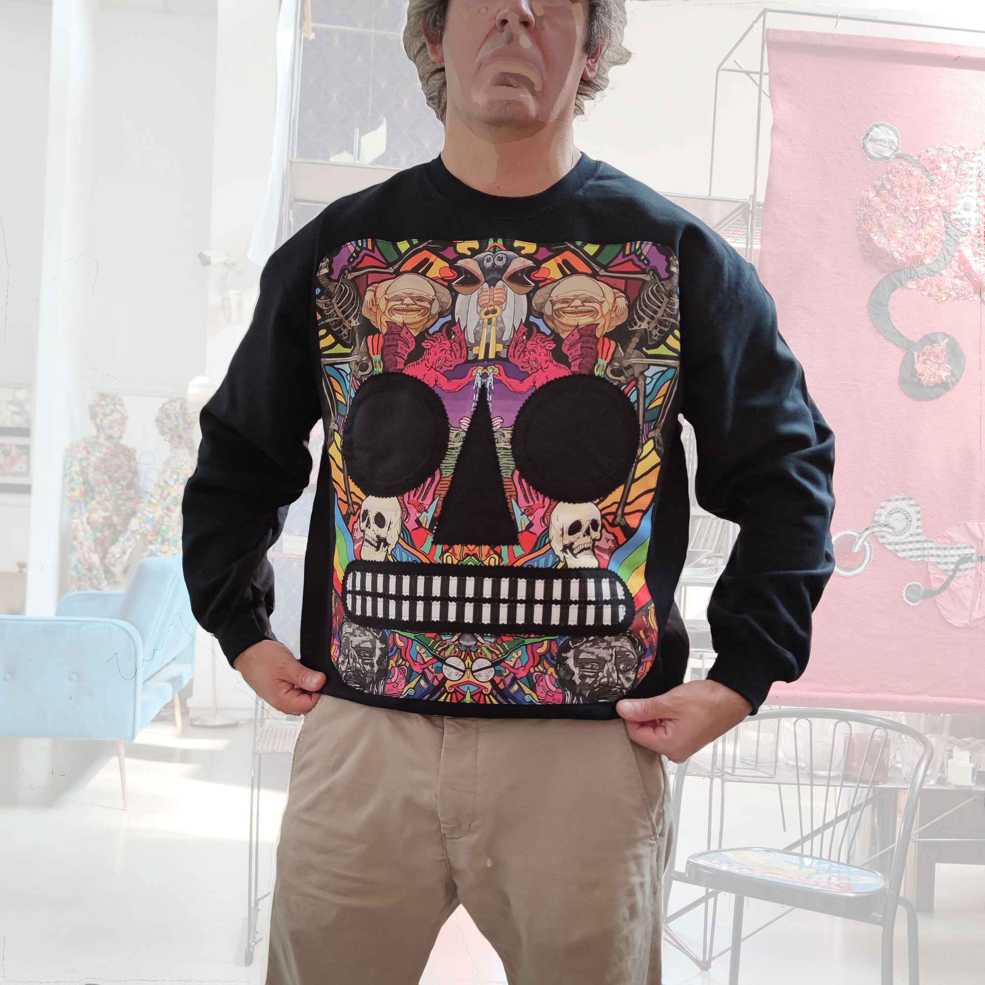 Felpa Nera Life and Death - OG - Front - Black - immagine 8